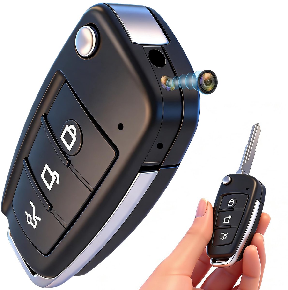 SnelShoppen - SecuraLen Mini Spionagecamera 1080p met Nachtzicht, Bewegingsdetectie, Compact en Draagbaar voor Beveiliging Thuis, Kantoor, Camping, Ki