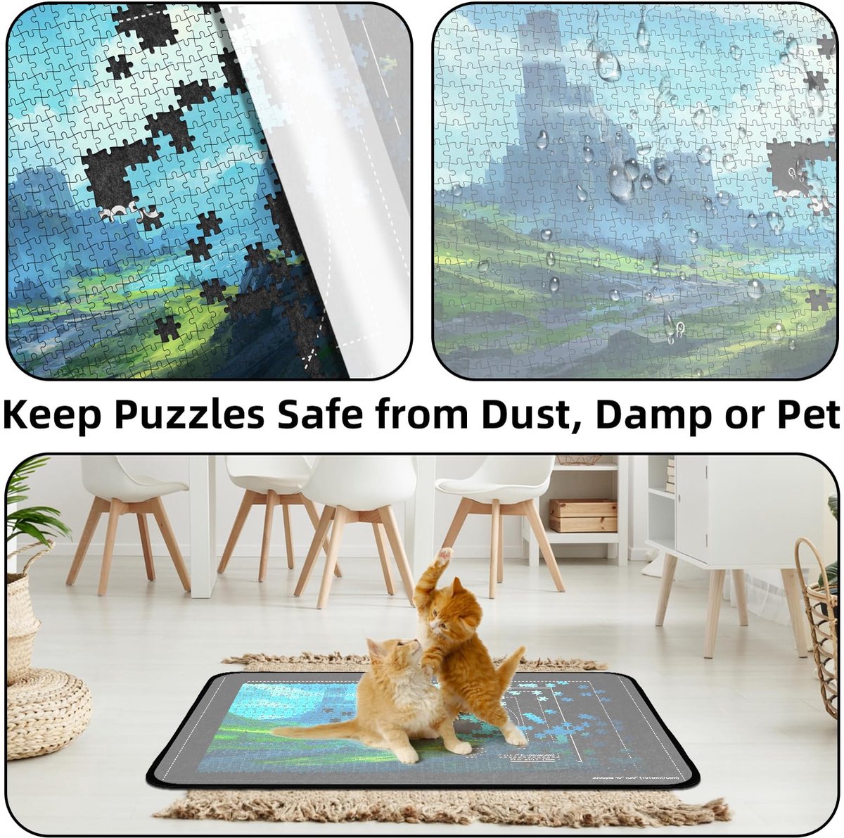 SnelShoppen - Opvouwbaar Puzzels Bord voor 1500 Stuks Puzzels, Jigsaw Accessoires, Puzzelplank Zwart 95x65 cm, Ideaal voor Thuis, Vakantie, en Puzzela