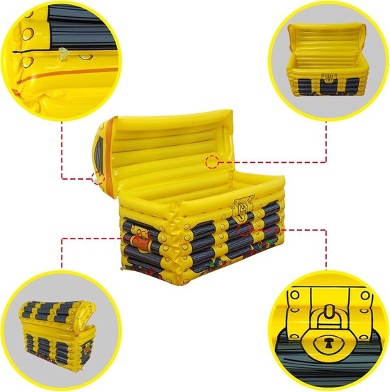 Opblaasbare IJsemmer - Drankkoeler Serveeremmer - Feestelijke Koeling - Schatkist Ontwerp - 60x38x30cm - Niet gespecificeerd — afbeelding 5