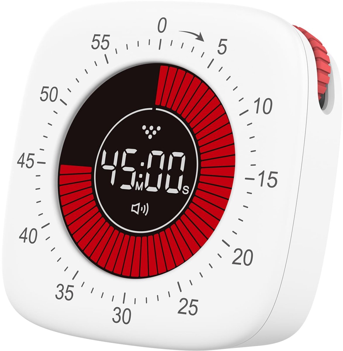 SnelShoppen - Visuele Timer voor Kinderen, Digitale Pomodoro Timer met LED-Licht, Stil Aftellen, Oplaadbaar, Ideaal voor Studie, Koken, ADHD, Kantoor