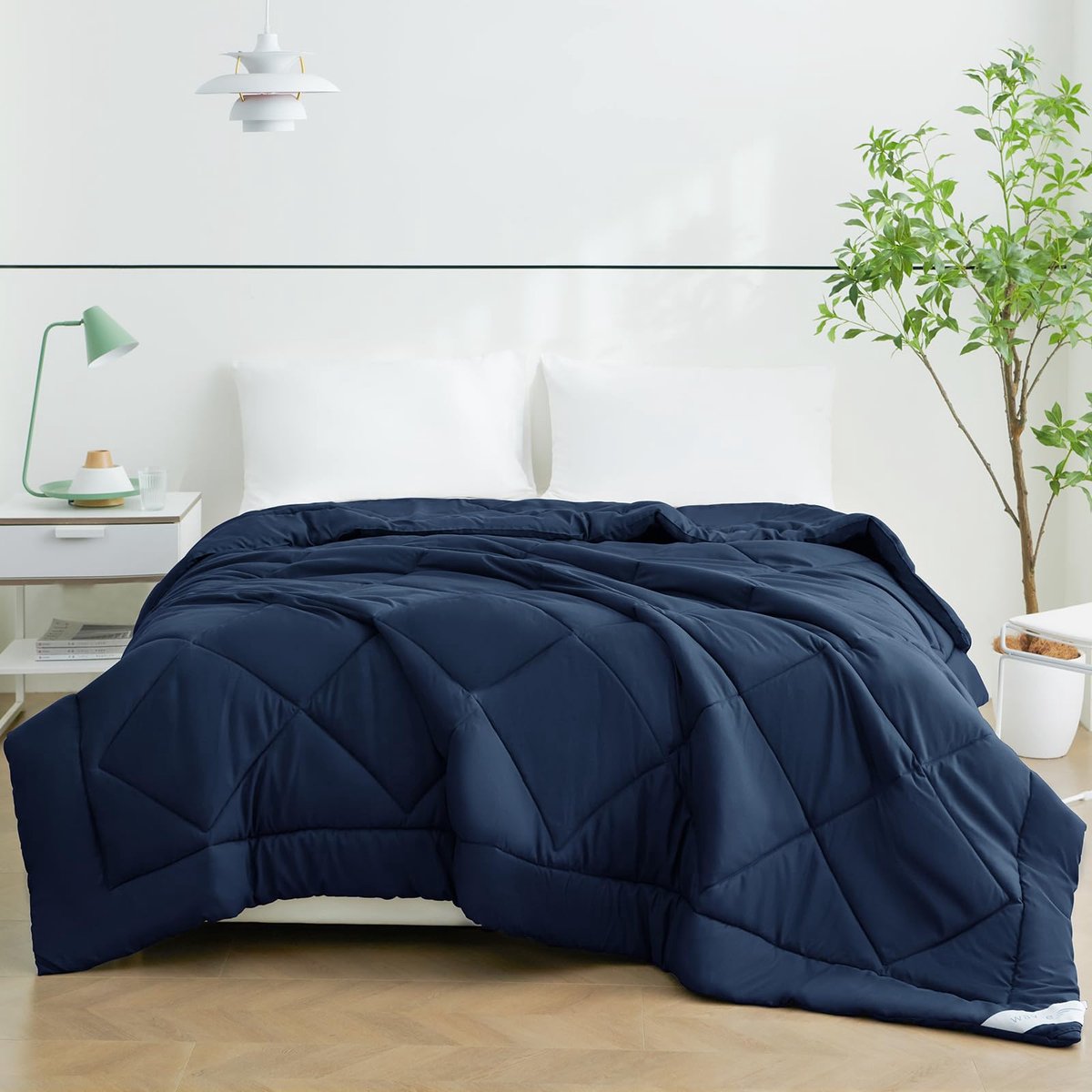 SnelShoppen - WAVVE Zomerdekbed 240 x 260 cm, Licht Ademend Dekbed, Dun Microvezel, Blauw XXL, Perfect voor Zomer, Kamperen, Slaapkamer