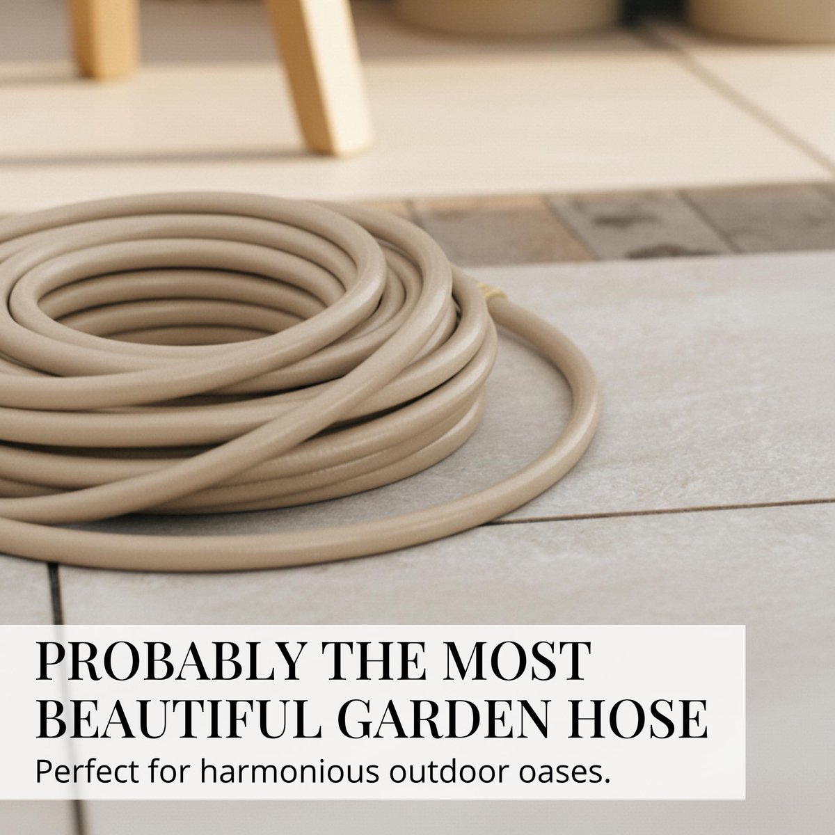 SnelShoppen - Flexibele 50m Tuinslang van 60% Gerecycled Materiaal, UV-Bestendig en Knikbestendig, Design Tuinslang 1/2 Inch in Beige voor Tuin, Campi