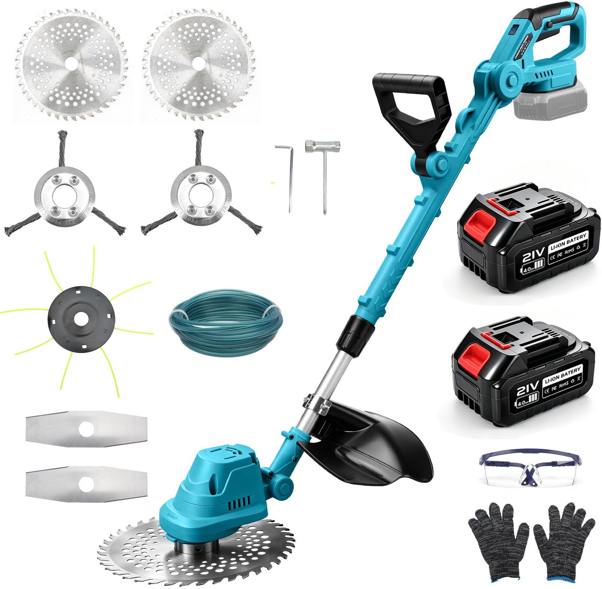 SnelShoppen - 23 cm Accu-Grastrimmer met 2 x 3000 mAh Accu, Lichtgewicht Tuingereedschap voor Perfect Onderhouden Tuinen, Handzaam en Draadloos, Ideaa