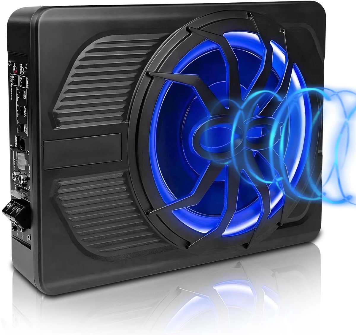 SnelShoppen - 10 inch 800W ultradunne actieve subwoofer voor auto/vrachtwagen met versterker, 24 dB bas, laagdoorlaatfilter, controller, beschermingsf