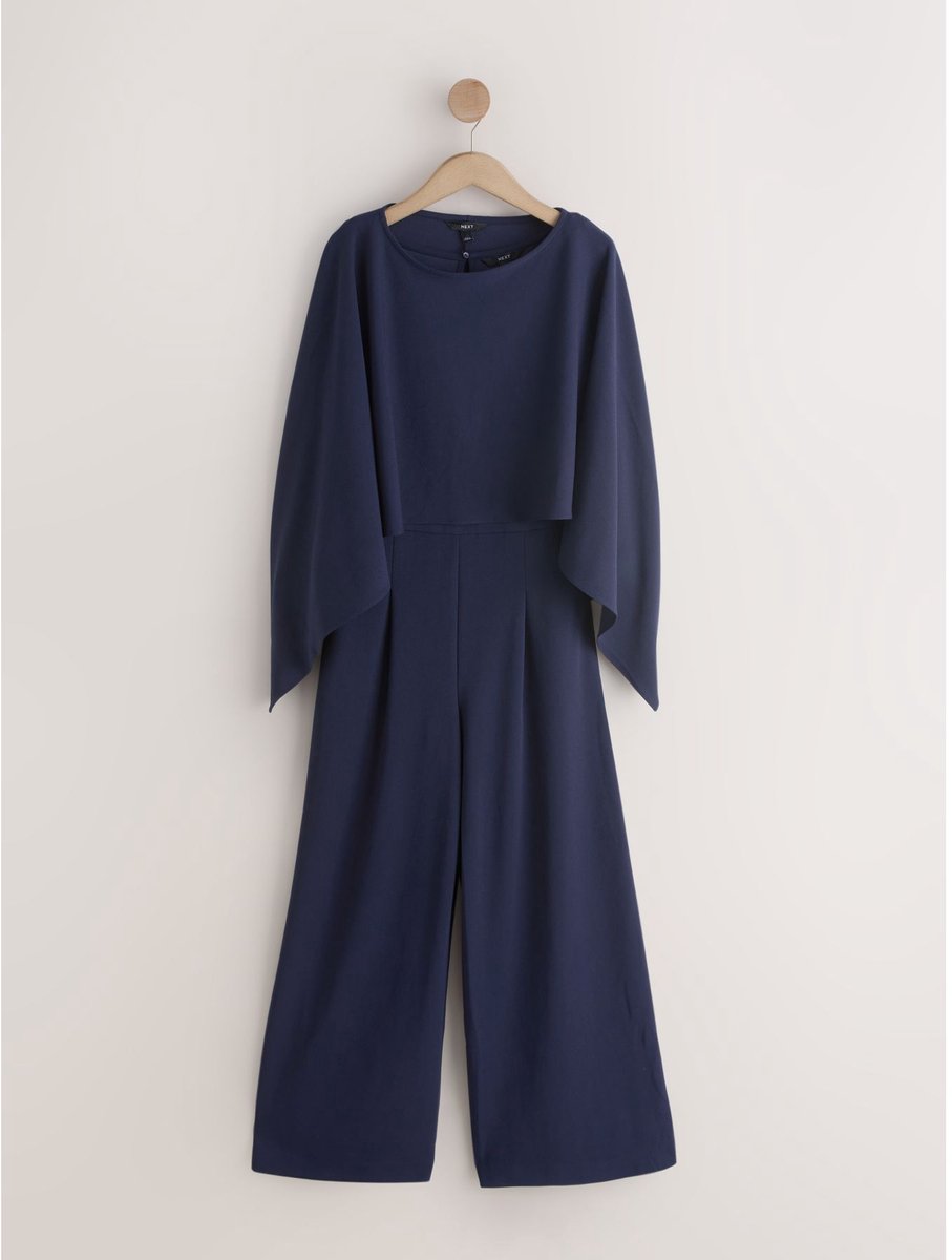 Next - Dames - Jersey jumpsuit met cape - Blauw
