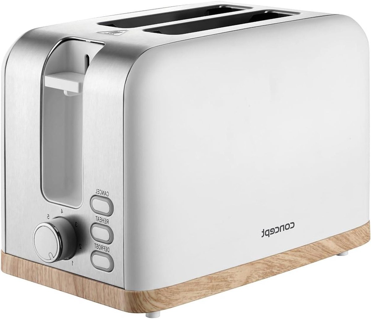Broodrooster - Toastapparaat - Ontbijt Maken - Automatische Centrering - 7 Bruiningsniveaus - Wit