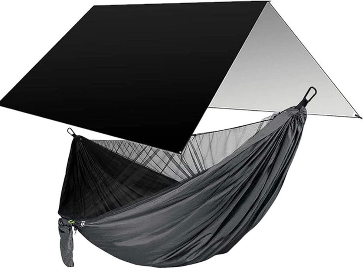 Camping Hangmat - Draagbare Hangmat - Outdoor Ontspanning - Met Klamboe - 290 x 140 cm - Groen