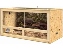 Terrarium Bruin - Reptielen Verblijf - Huisdieren Houden - Inclusief Thermometer - 50 x 100 x 50 cm - Bruin