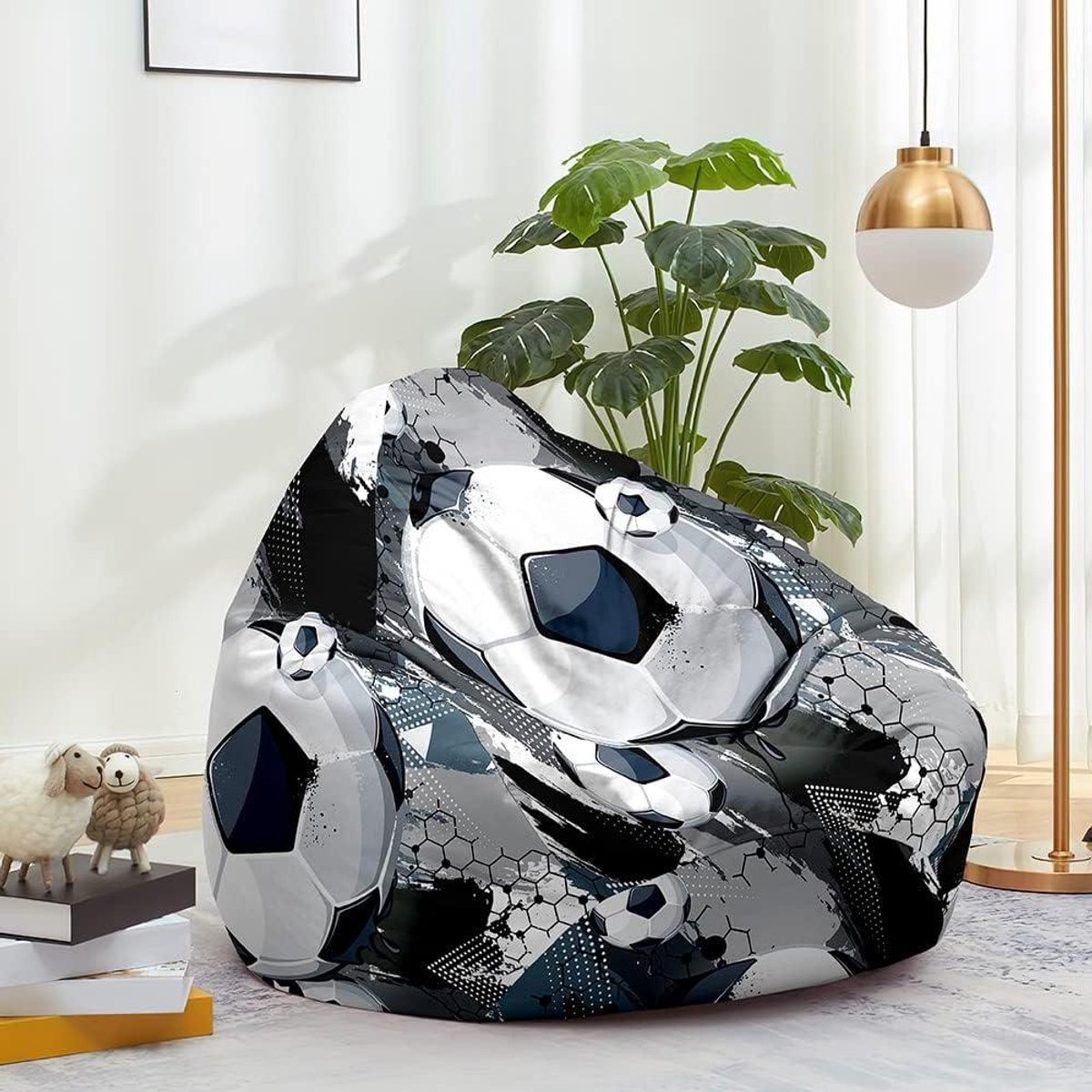 Zitzakhoes - Beanbag hoes Poef hoes - Ontspannen in huis - Wasbare hoes met ritssluiting - 90 x 110 cm