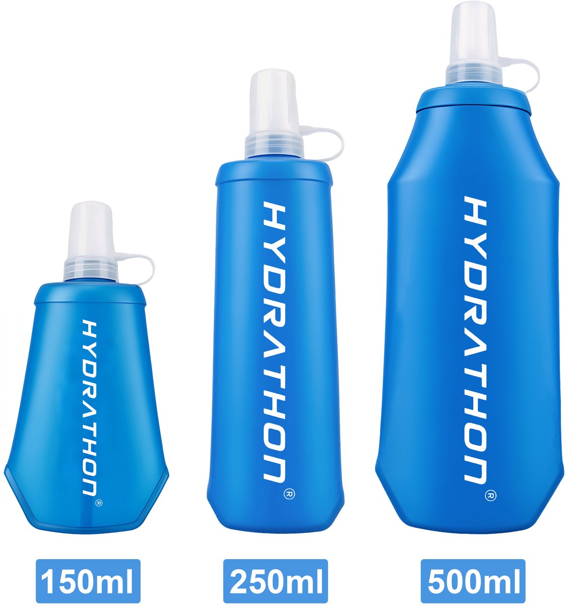 Hydrathon Soft Flask - Set van 2 (2x250ml) - Opvouwbare Waterfles - Drinkfles Hardlopen - Opvouwbare Drinkfles - Trail - Hiking — cadeau in Sport & Outdoor - foto 7