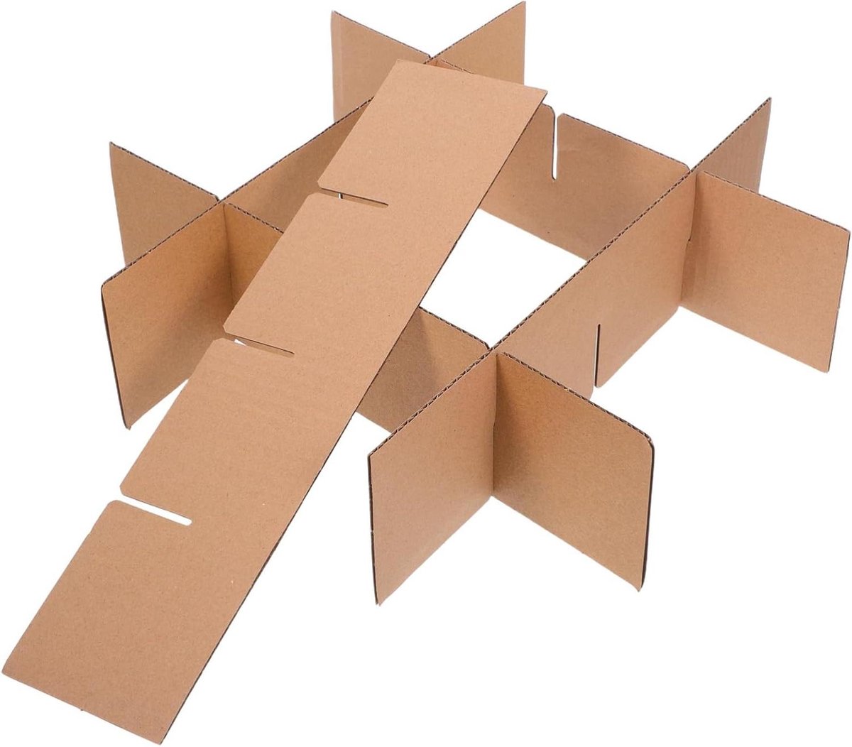 Kartonnen Doosverdelers - Verhuisdozen Tussenschotten - Spullen Beschermen - Rasterontwerp - 33.50X8.00X0.30CM - Khaki
