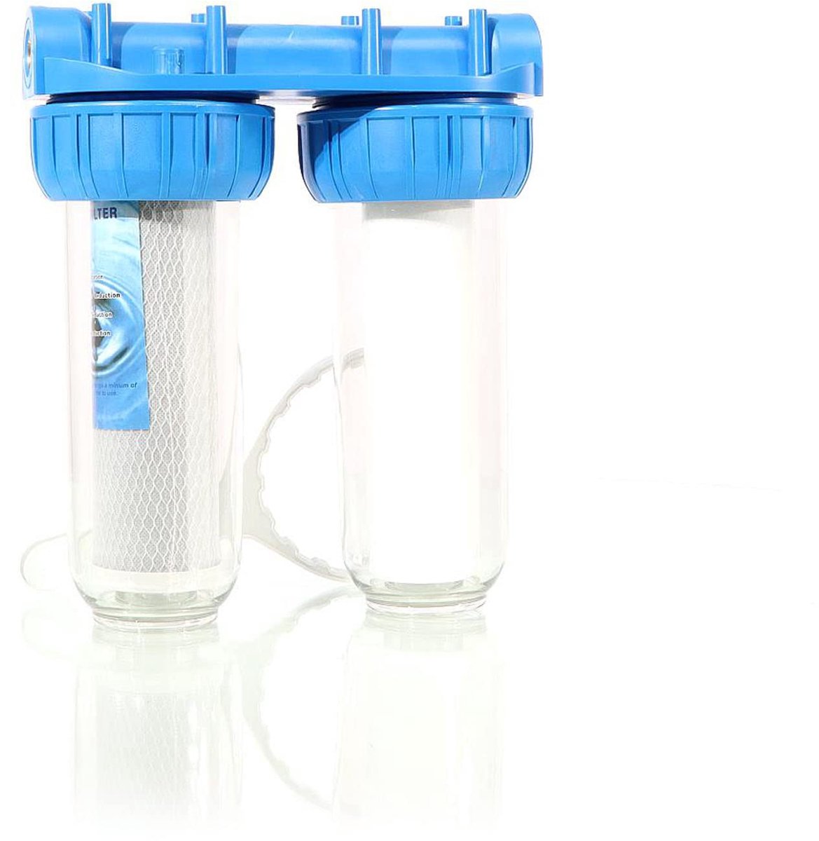 SnelShoppen - WilTec Naturewater Dubbelfilter 3/4 inch - 26,16 mm - Tuin, Camping, Waterfilter, Hoogwaardige Kwaliteit, Duurzaam Materiaal