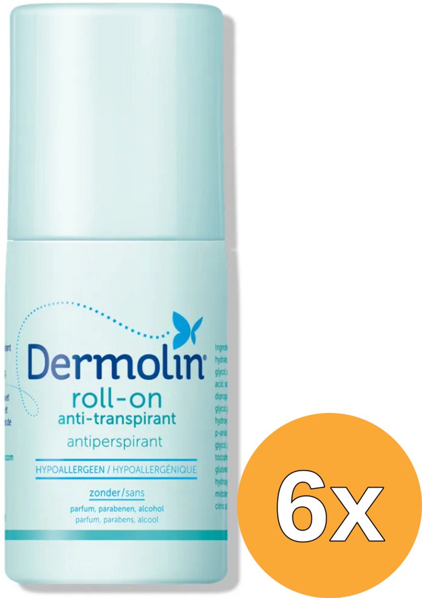 6x Dermolin Anti Transpirant Roller (50 ml)