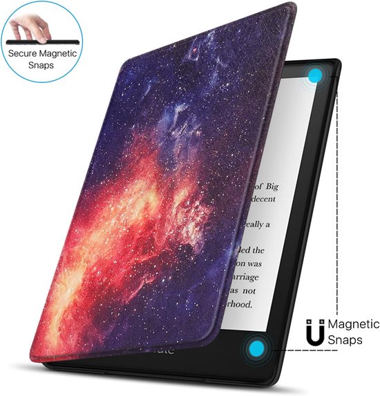 Beschermhoes Kindle Paperwhite - E-reader hoes Kindle cover - E-reader beschermen - Automatische slaapwek functie - 68 inch - Melkstraat — afbeelding 3