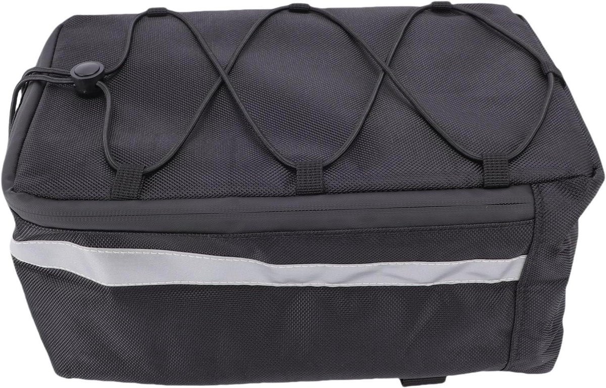 Fiets Bagagedragertas - Fietstas Kofferbak - Fietsen Boodschappen - Reflecterende Veiligheidsstrips - 30x18x14cm - Zwart