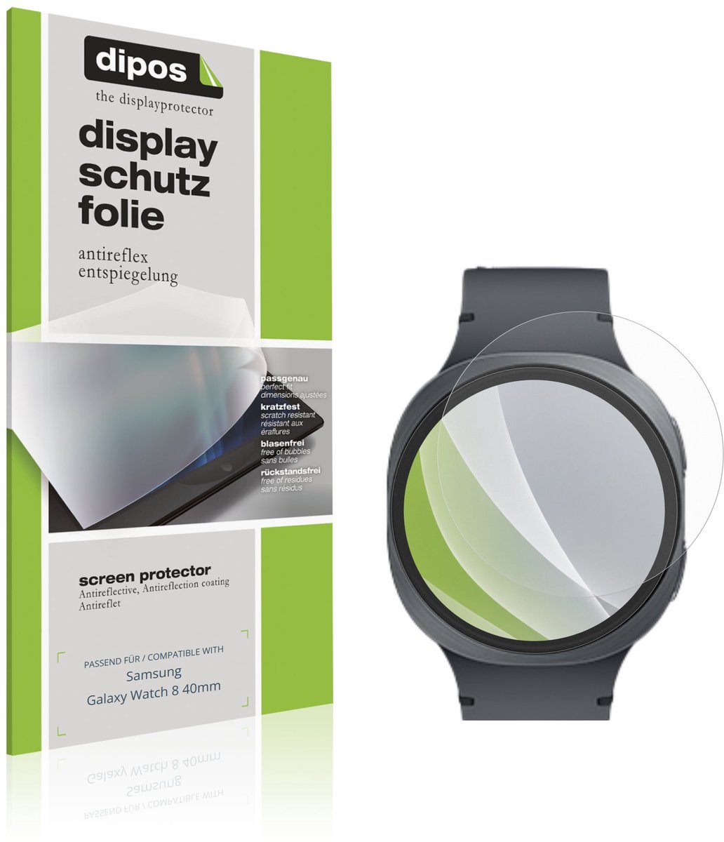 dipos – 6x Matte Beschermfolie geschikt voor Samsung Galaxy Watch 8 40mm | Krasbestendige & antireflecterende Screenprotector Ultra-Thin
