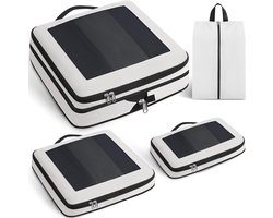 SnelShoppen - Prezon Compressie Verpakking Cubes met Mesh Venster, Zichtbaar en Draagbaar, Uitbreidbare Travel Bagage Organizers voor Vakantie, Weeken