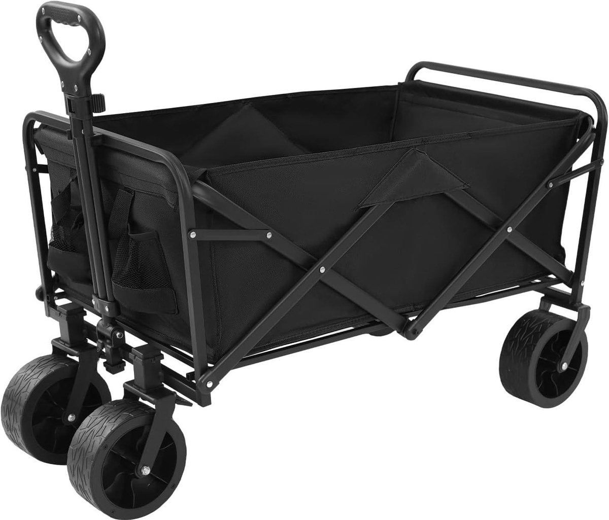Opvouwbare Bolderkar - Vouwkar Buiten - Strand en Tuin - Verstelbaar Handvat - 895 x 51 cm - Zwart