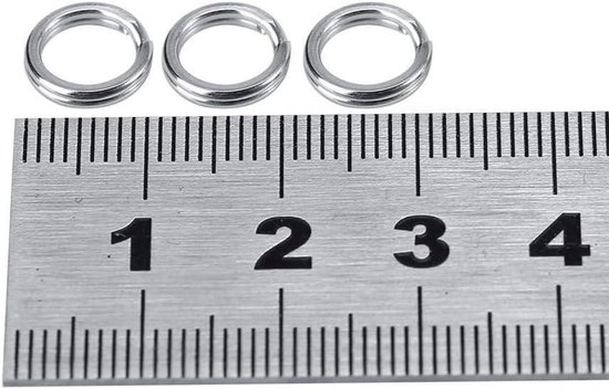 Split Ringen Set voor Vissen - RVS Visgerei Aas - Dubbele Cirkel Split Ring Connector - 50st/100st - 7 Maten - Kleine Splitringen.