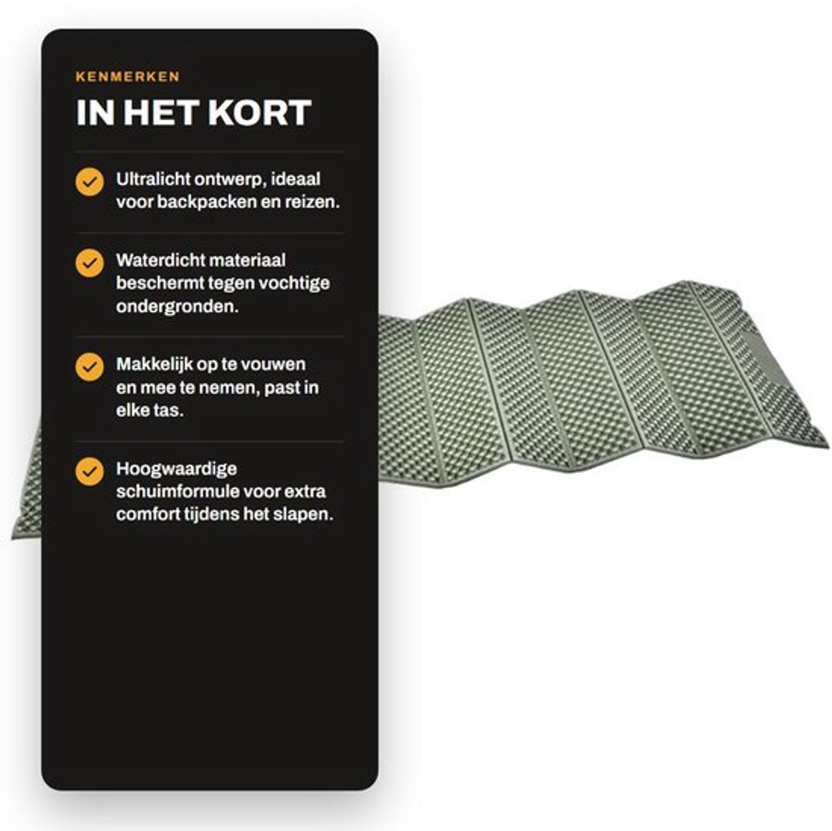 Campingmat Ultralicht - Opvouwbaar - Waterdicht - Schuimmat - Draagbaar - Hoogwaardige XPE-materiaal - Slaapmat