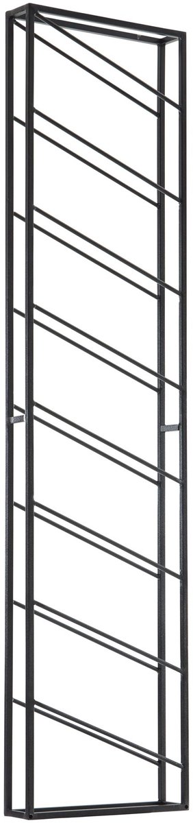 Ervesto WL6.686 Wijnrek - Wandrek - Flessenrek - 36x150x8 cm - Metaal Zwart - Voor 8 Wijnflessen - Hangend Smal Ontwerp
