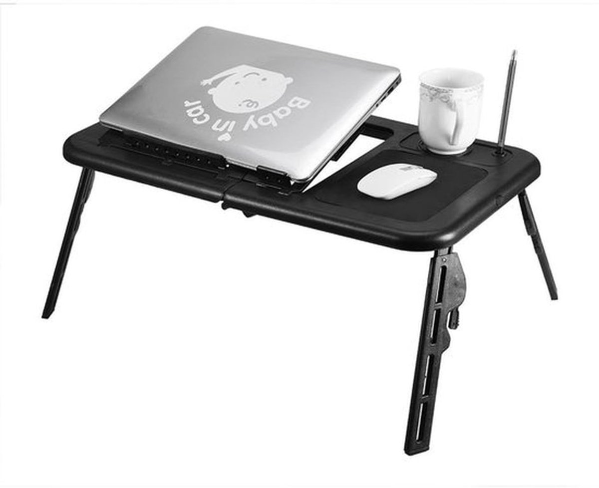 Dailygoods- Laptoptafel Draagbaar - Verstelbare Hoek 0-70 Graden - Opklapbaar Notebookbureau - Maximaal 25 kg - Paneelgrootte 31 x 23,5 cm - Opklapbare Tafel