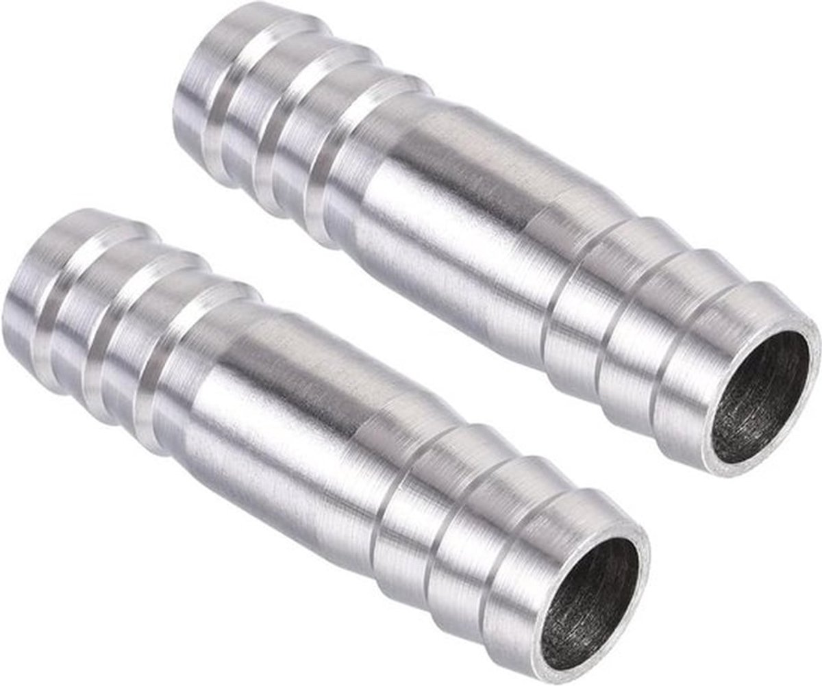 50mm Rechte Koppelingsbuisconnector voor Water, Brandstof, Gas - RVS - 2 stuks