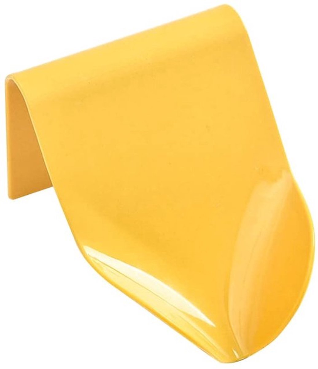 - Zelfafvoerende Zeepschaal - Zeephouder - Wandmontage zonder boren - Geel - Douche en Badkamer - Waterafvoer - Sterk en Duurzaam