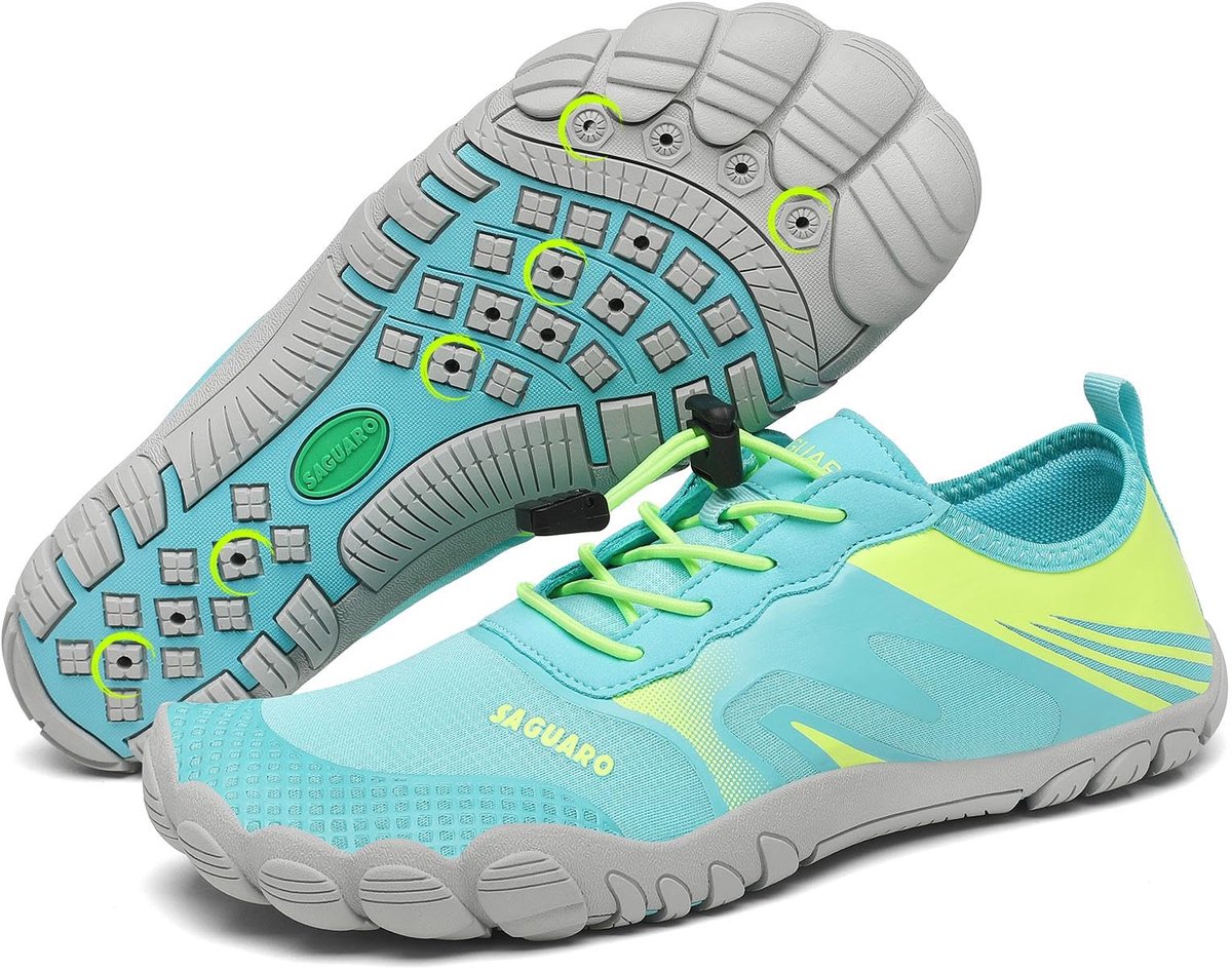 SnelShoppen - Waterschoenen Dames en Heren, Sneldrogend Badschoenen, Antislip Waterstrand Schoenen, Turkoois, Maat 41 EU voor Strand, Camping, Zwemmen