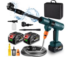 Yofidra Accu Hogedrukreiniger - 70 bar Draadloze Hogedrukreiniger - met 2x Accu's - 6-in-1 verstelbaar mondstuk - Mobiele drukreiniger - Voor Auto, Fiets, Terras en Tuin