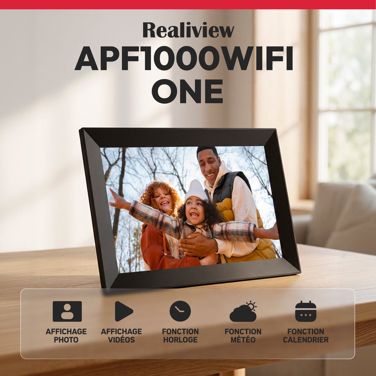 AGFAPHOTO - Digitale fotolijst met wifi-verbinding - Realiview APF1000WIFI-ONE - Fameo-app, 10-inch touchscreen, 16 GB geheugen, weer- en klokfuncties - Zwart — cadeau in Wonen & Interieur - foto 4