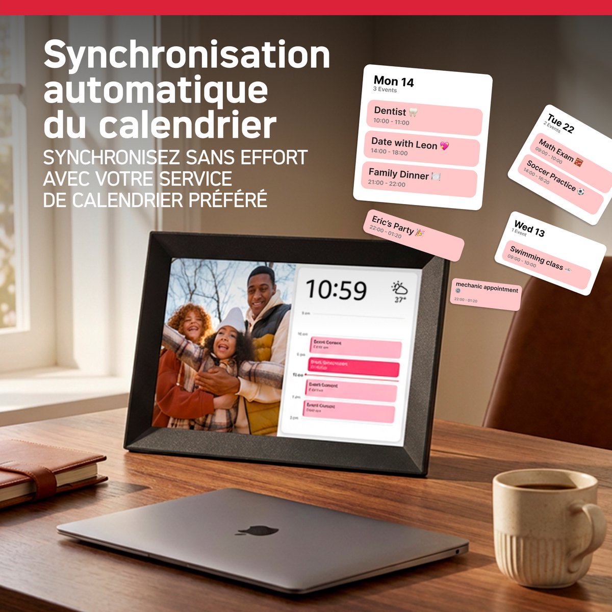 AGFAPHOTO - Digitale fotolijst met wifi-verbinding - Realiview APF1000WIFI-ONE - Fameo-app, 10-inch touchscreen, 16 GB geheugen, weer- en klokfuncties - Zwart — cadeau in Wonen & Interieur - foto 5