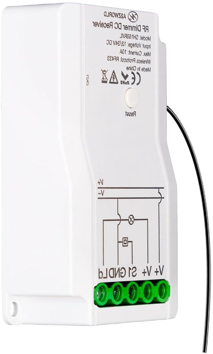 Draadloze Dimmer - RF Dimmer LED Dimmer - Licht Regelen - Push Input - Compact Formaat - Wit