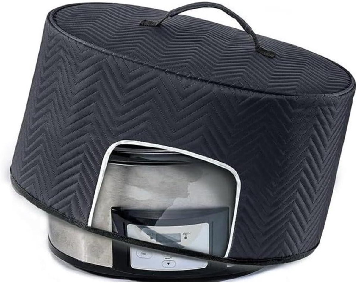 Slowcooker Dekselhoes Slowcooker Cover Keuken Beschermen Met Transparant Venster 16 x 9 Inch Zwart