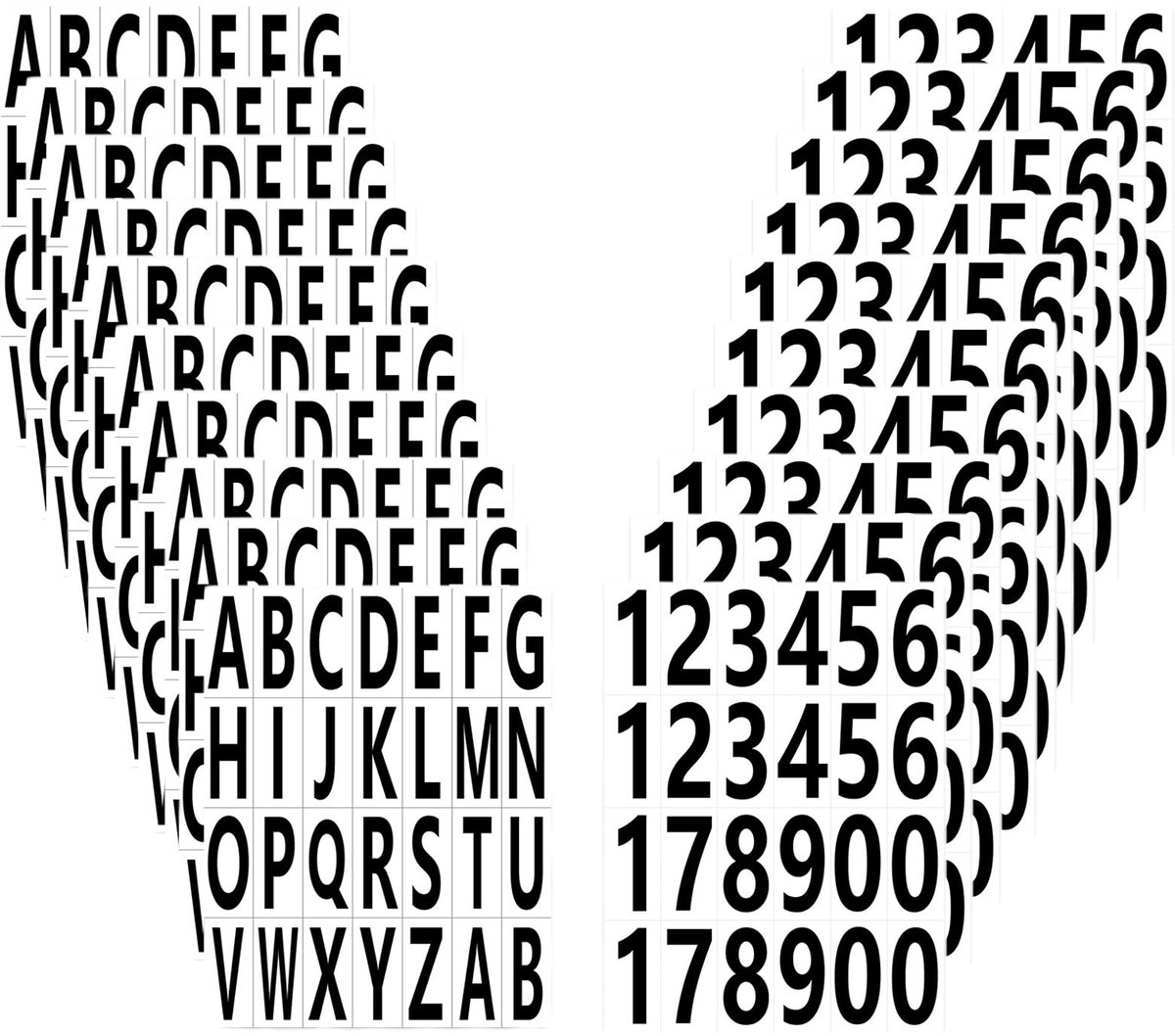 Dailygoods - Brievenbus Nummerstickers 10 Vellen - Cijfers en Letters
