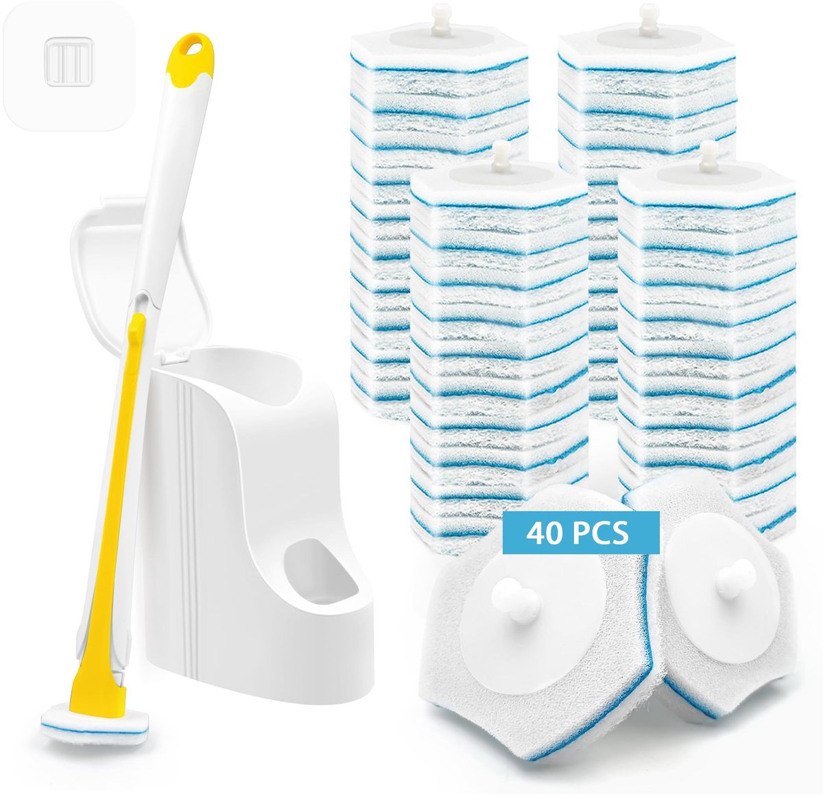 Dailygoods - Wegwerp Toiletreinigingssysteem - 40 Stuks Borstelvullingen voor Badkamer