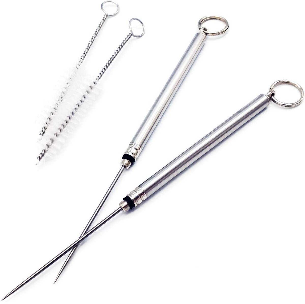 Dailygoods - 2 Stuks Titanium Waterdichte Tandenstokers met Reinigingsborstels