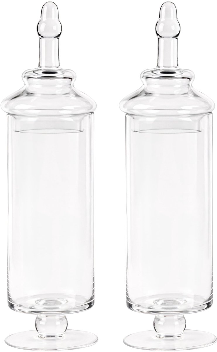 Dailygoods - Set van 2 Glazen Apothekerspotten met Deksel - 1350ml