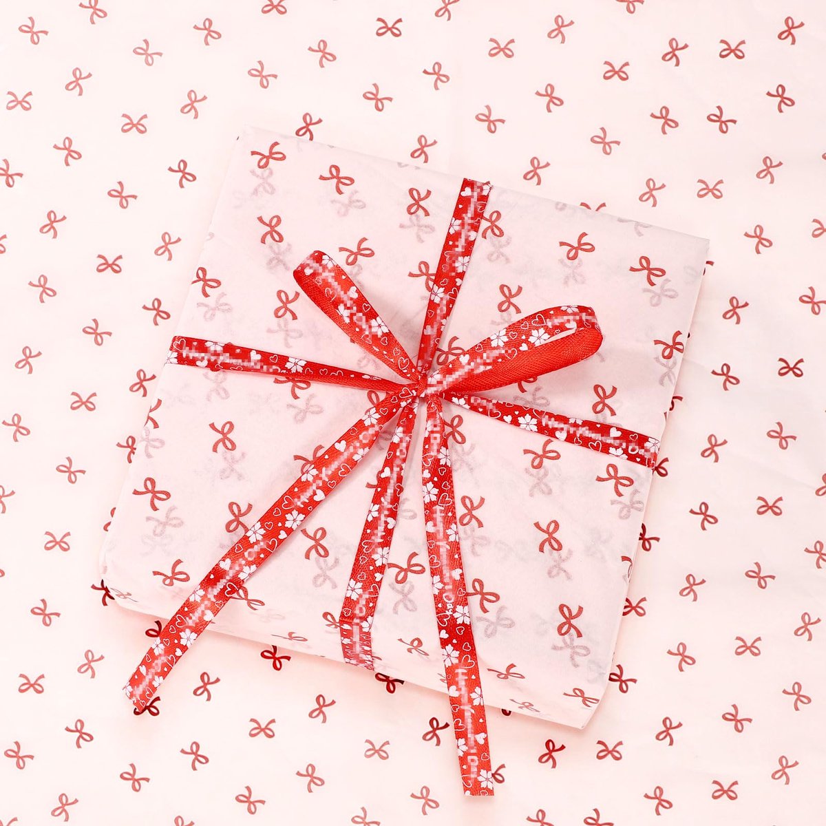 Dailygoods - 20 Vellen Roze Strik Inpakpapier 50x70cm - Ideaal voor Verjaardag en Feestdagen