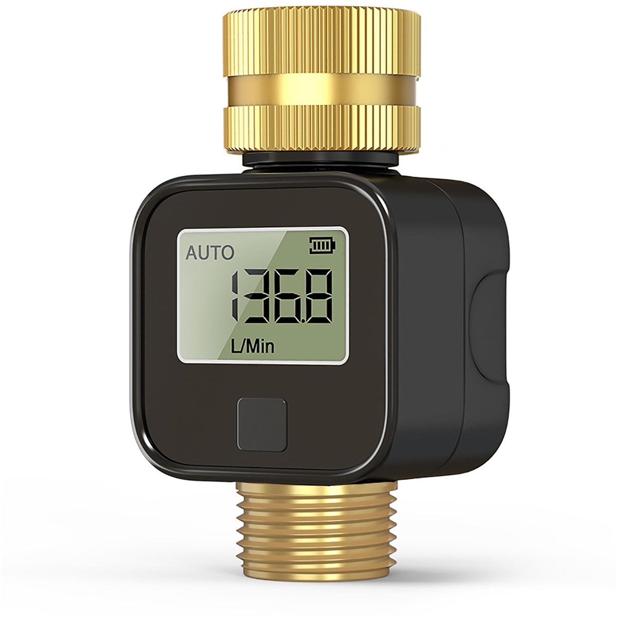 Dailygoods- Waterdebietmeter Nauwkeurige real-time doorstroommeting - Robuuste messing aansluiting - Geschikt voor tuinslangen/gazonsproeiers - LCD-display - Duurzaam voor buitengebruik - Hoge meetnauwkeurigheid - Debietmeter