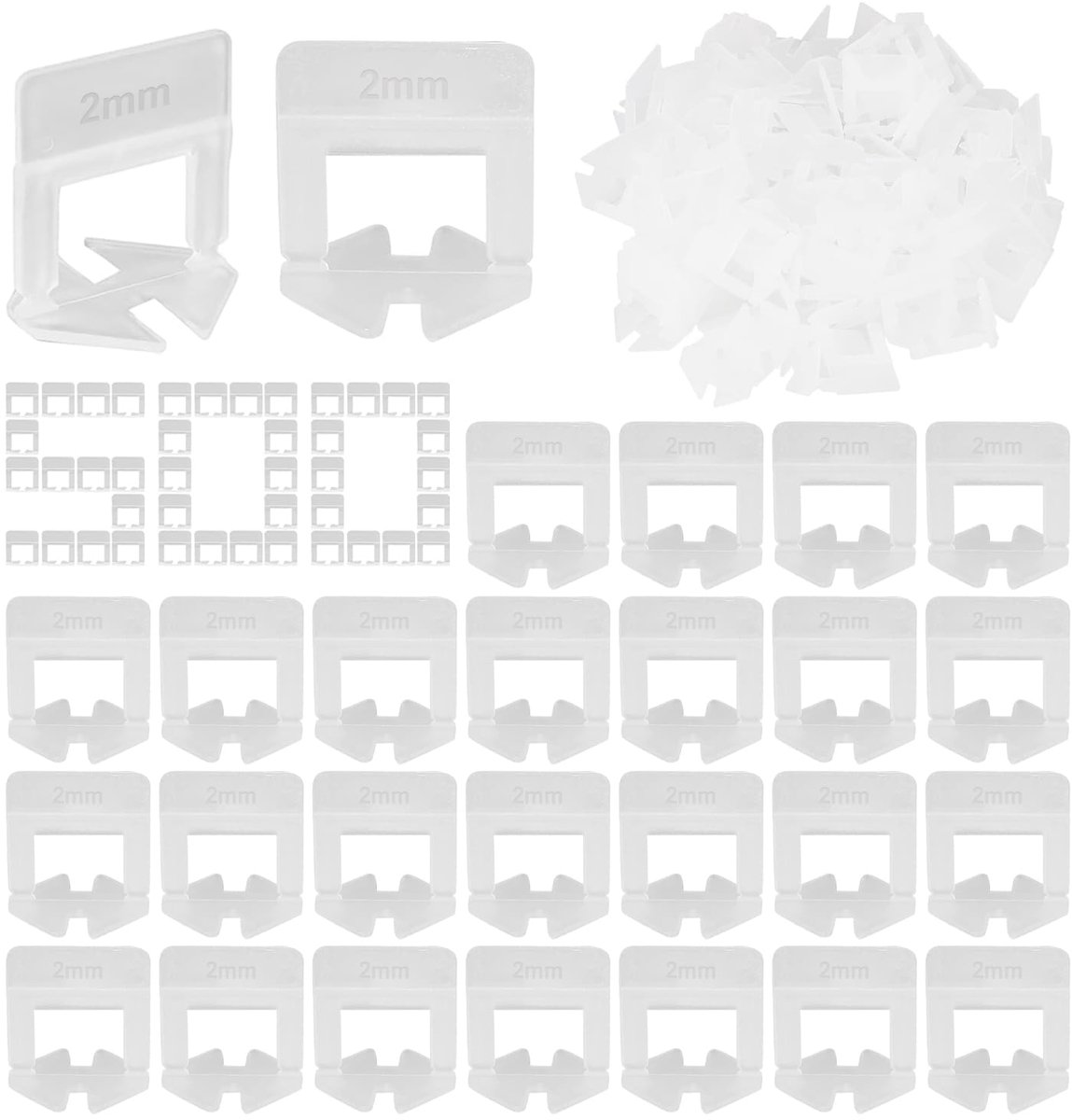 Dailygoods - 500 Afstandhouders voor Tegels - Nivelleringsapparaat 2 mm voor Perfecte Tegelplaatsing