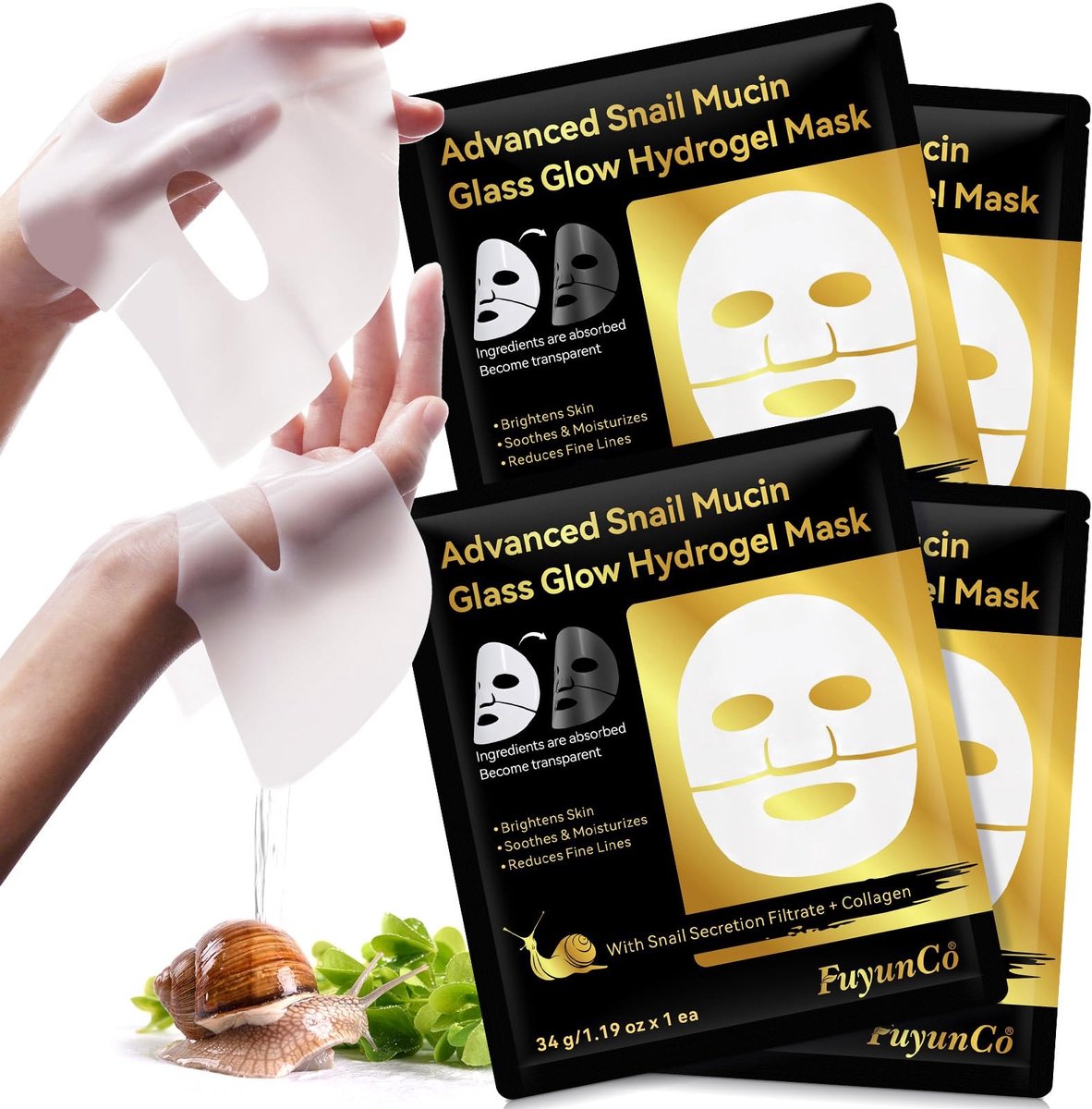 Dailygoods- Gezichtsmasker Hydraterend - Slakkenproteïne - Anti-aging - Gezichtsmasker voor Gevoelige Huid - Collageenversterkend - Natuurlijke Huidverzorging - Huidmasker