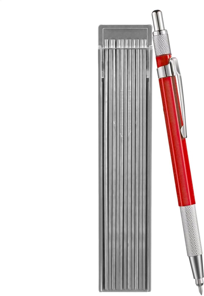 Dailygoods - Mechanische Markeerpotlood voor Bouw en Houtbewerking - 12 Zilver Rounds