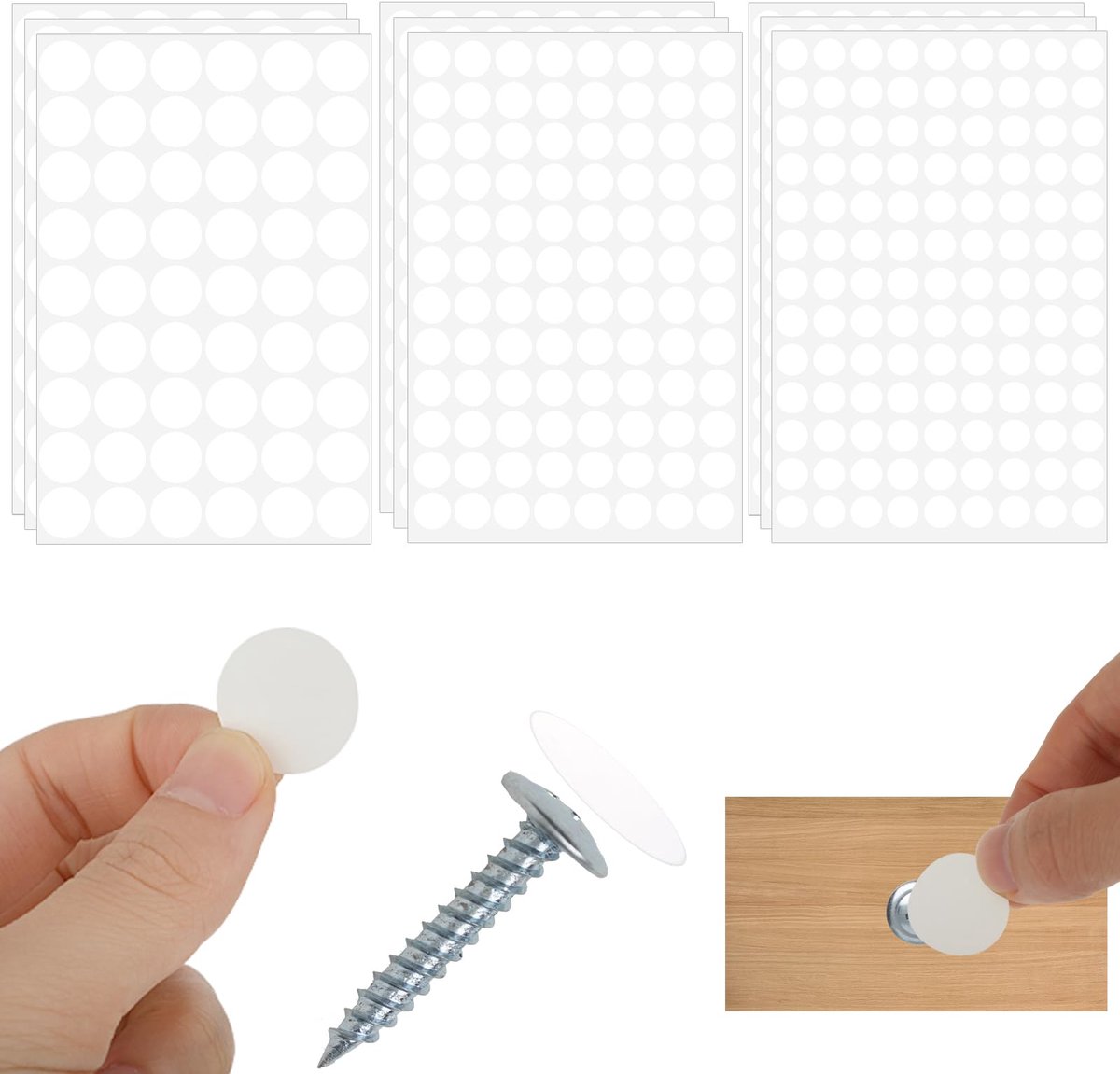 Dailygoods - 801 Stuks Zelfklevende Schroefgat Afdekkers - Stofdichte Sticker Caps