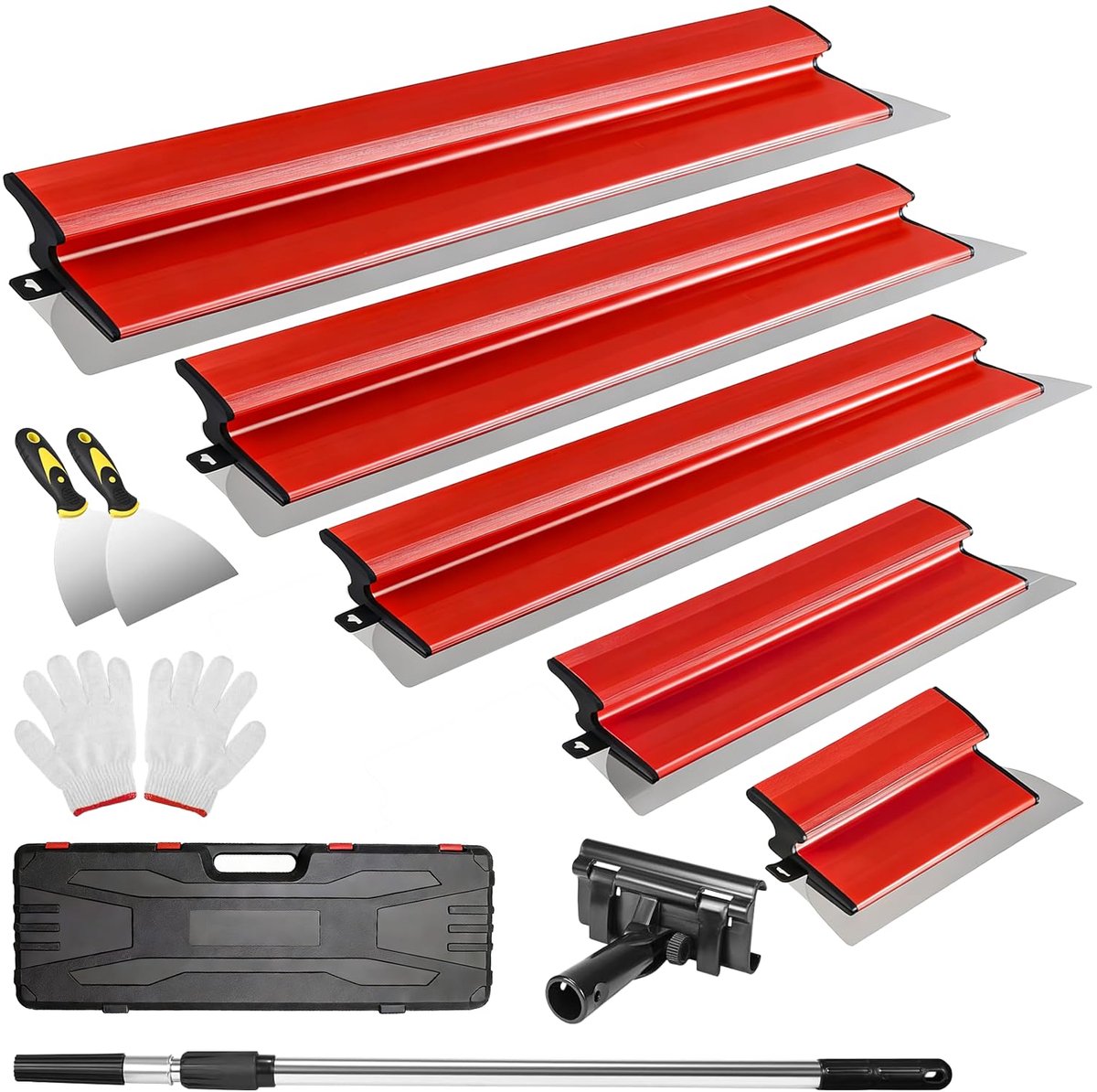 Dailygoods - Professionele vlakspatelset in koffer met 5 vlakschrapers en accessoires