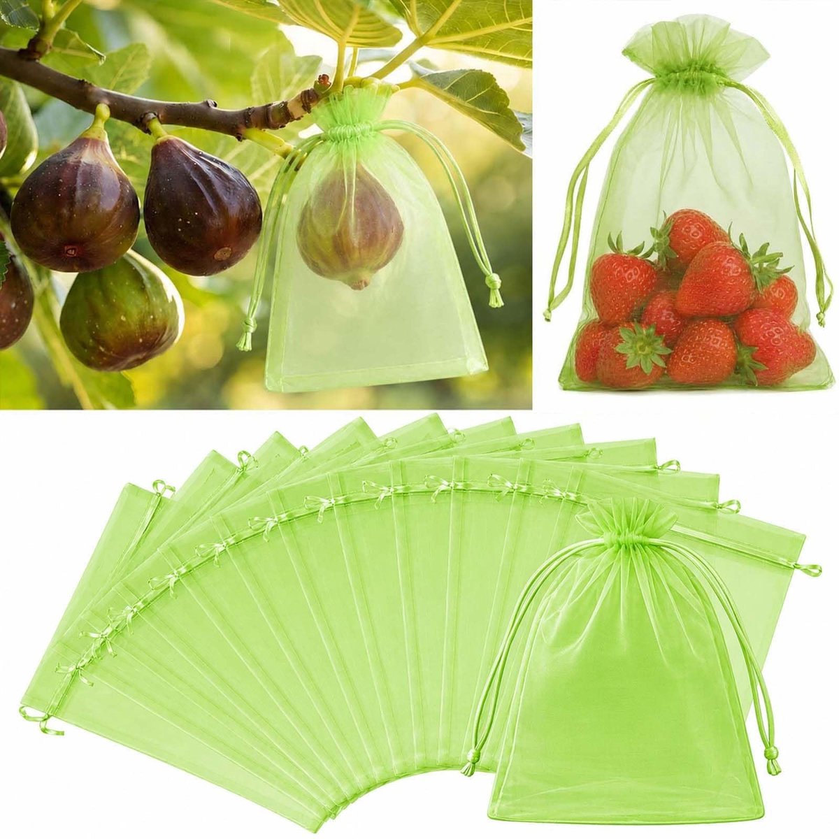 Dailygoods - Druivenbeschermzakken - 100 Stuks Organza Beschermzakken voor Fruit