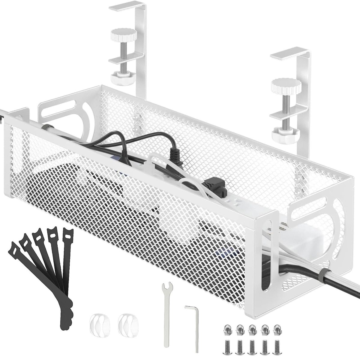 Dailygoods - Kabelmanagement Onder Bureau - Metaal Mesh Kabelgoot Zonder Boren