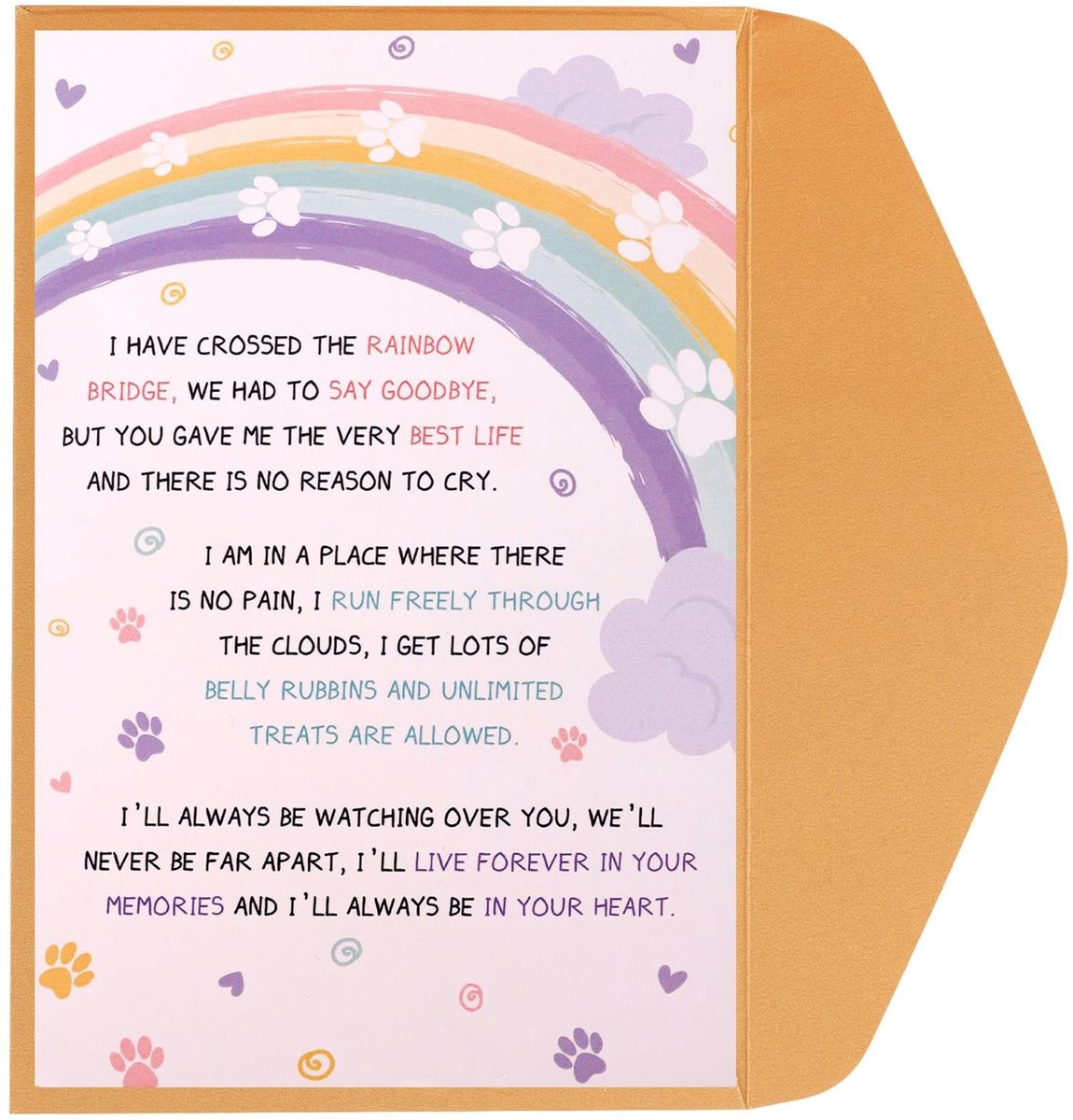 Dailygoods - Condoleancekaart voor Honden met Envelop - Sympathiekaart voor Huisdierverlies
