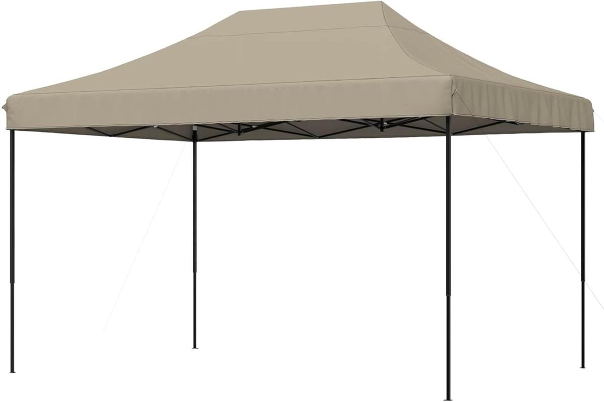 Pop-up Partytent - Feesttent Opvouwbaar - Outdoor Evenementen - Stalen Frame Gecoat - 279 x 410 x 315 cm - Taupe