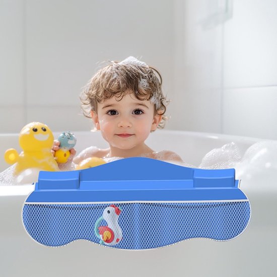 Badkuip opzetstuk - Kinderbad rek - Veilig douchen - Met opbergvakken - 55.8 x 42.5 cm - Blauw — afbeelding 3